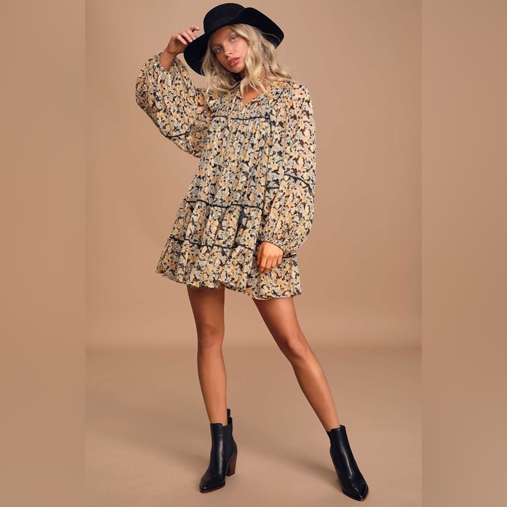 Free people Floral Print Boho Dress -New no tags